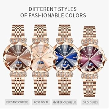 Luxury Women’s Diamond Dial Quartz Watch – Waterproof Stainless Steel Elegant Wristwatch