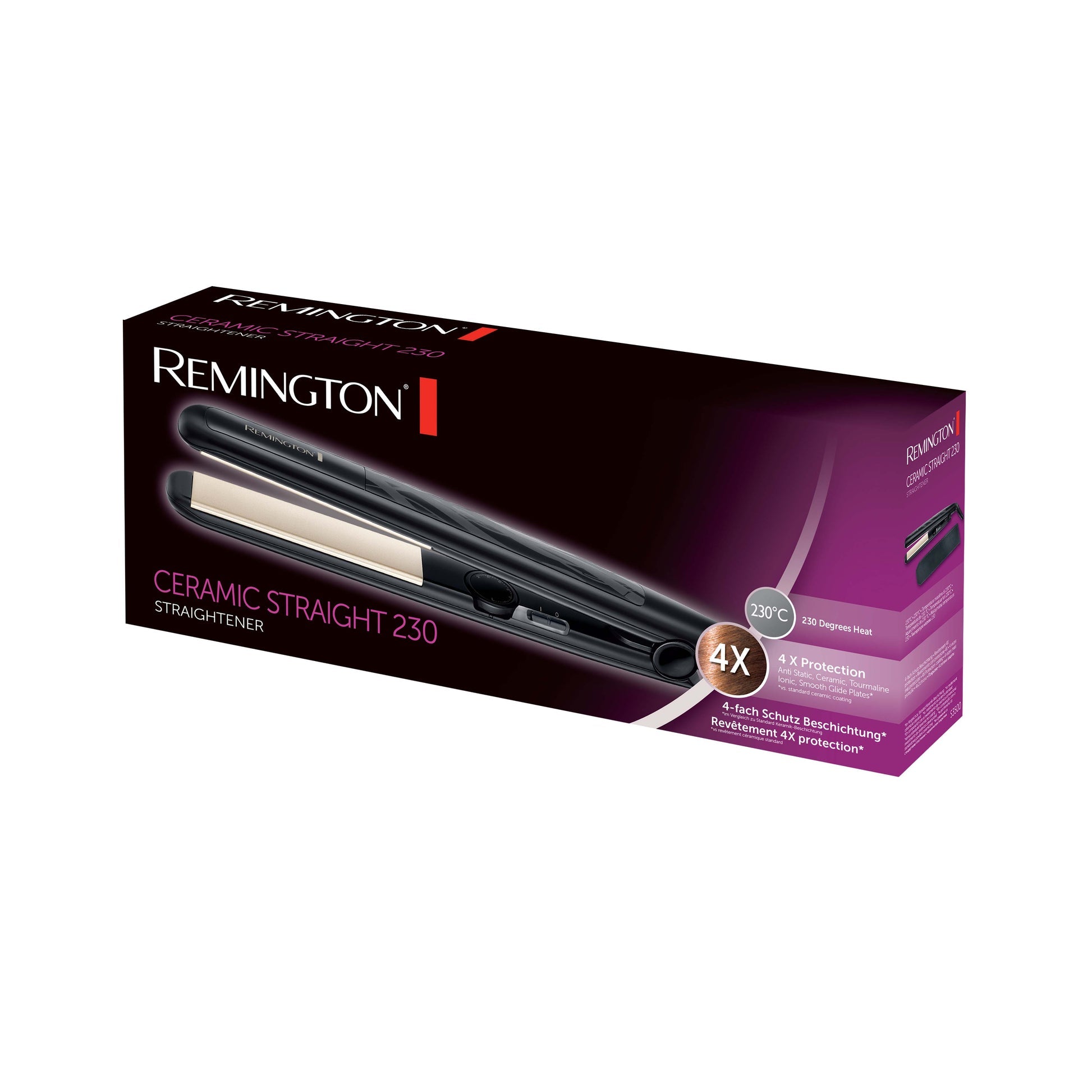 Remington S3500 U1 Ceramic Straight 230 Hair Straightener, Black