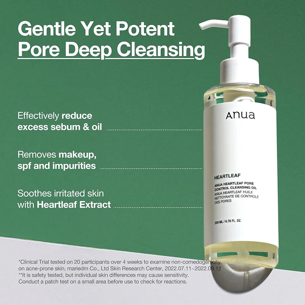 Anua Heartleaf Pore Control Cleansing Oil – Makeup & Blackhead Remover (200ml)