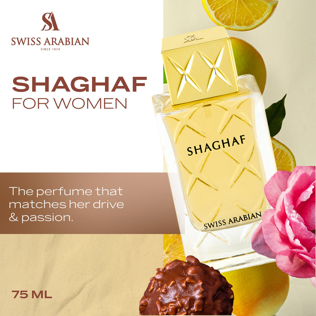 Swiss Arabian Shaghaf for Women EDP – Citrus, Fruity & Long-Lasting Perfume 75ml