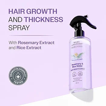 Bare Anatomy Rosemary Hair Growth Spray – Rice Water & Natural Extracts (200ml)