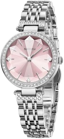 NIBOSI Rose Gold Women’s Watch – Diamond Studded, Elegant Waterproof Analog Wristwatch