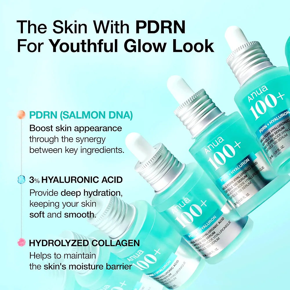Anua PDRN Hyaluronic Acid Capsule 100 Serum – Hydrating & Radiance Boosting (30ml)