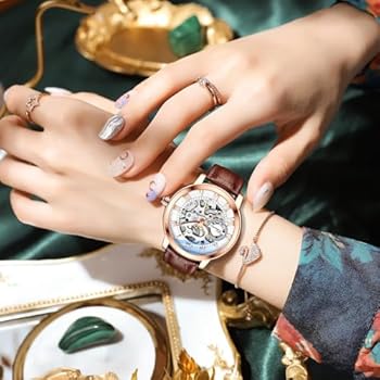 Elegant Ladies Analog Quartz Watch – Waterproof Women’s Leather Strap Wristwatch, Perfect Jewelry Gift