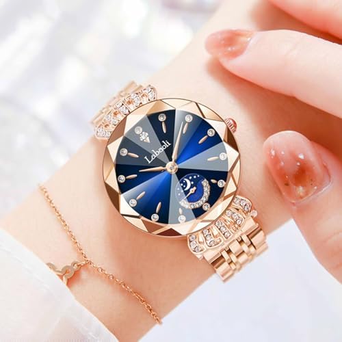 Luxury Women’s Diamond Dial Quartz Watch – Waterproof Stainless Steel Elegant Wristwatch