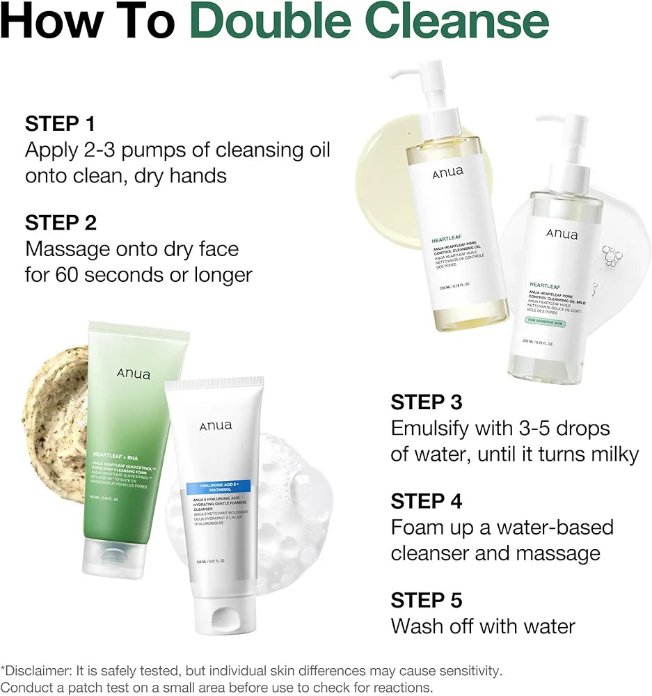 Anua Heartleaf Pore Control Cleansing Oil – Makeup & Blackhead Remover (200ml)