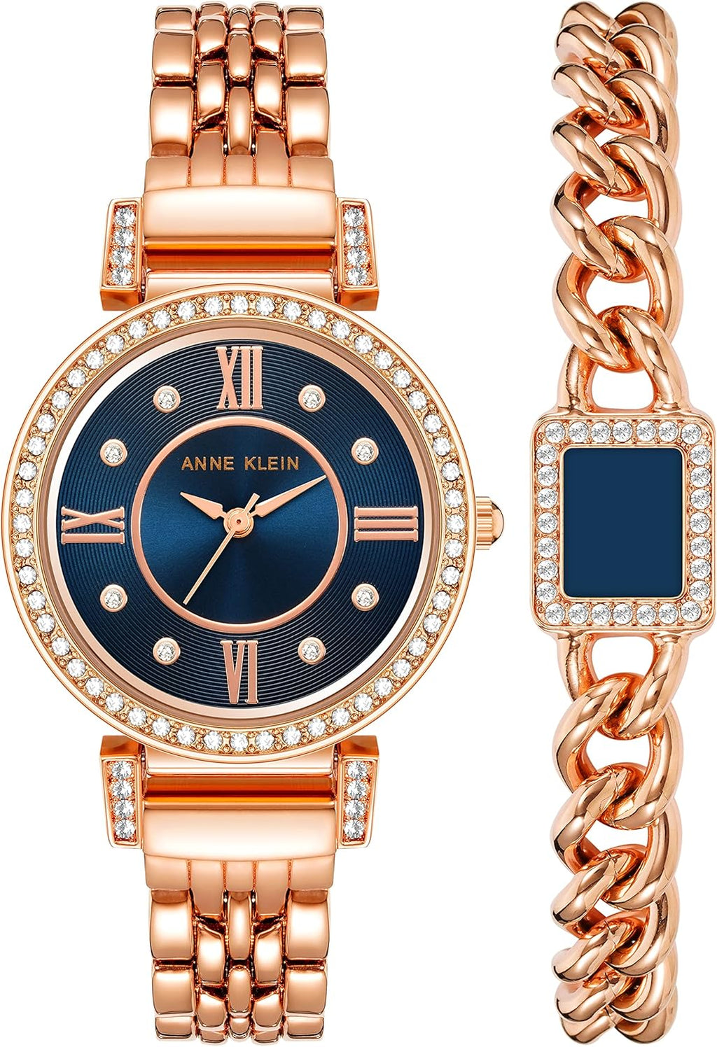 Anne Klein Women's Premium Crystal Accented Watch and Bracelet Set, AK/2928