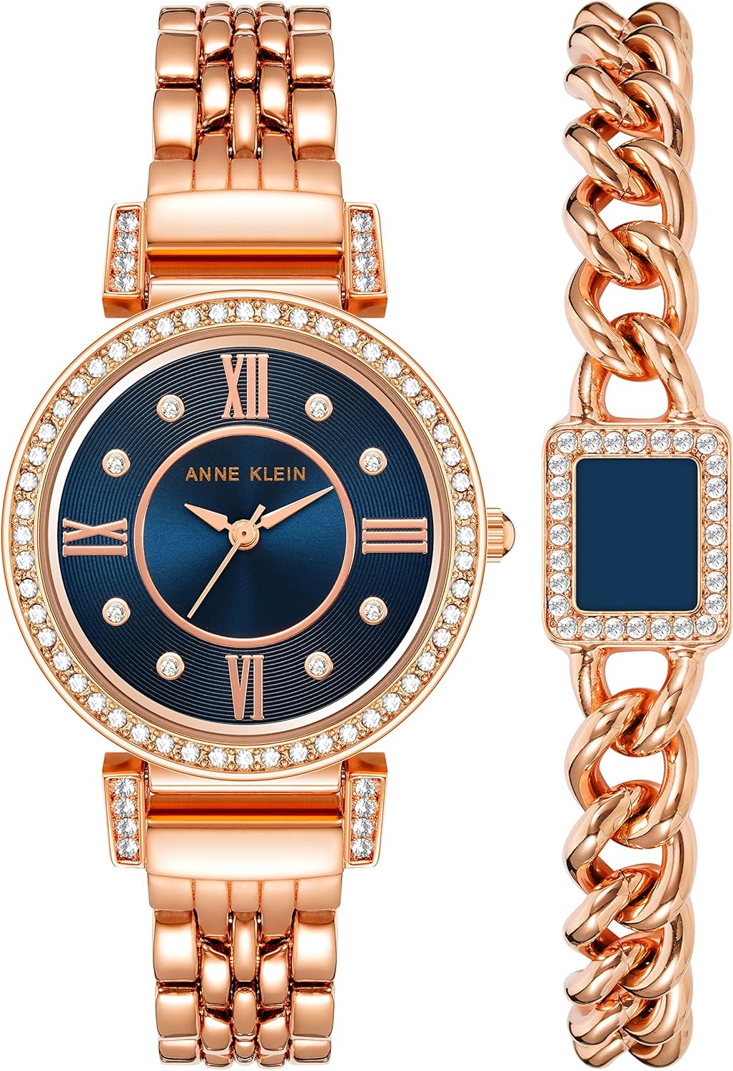 Anne Klein Women's Premium Crystal Accented Watch and Bracelet Set, AK/2928