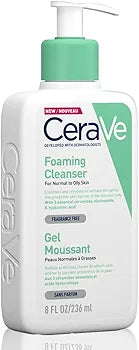 CeraVe Foaming Cleanser – Normal to Oily Skin | Hyaluronic Acid & Ceramides | Oil-Control Face Wash
