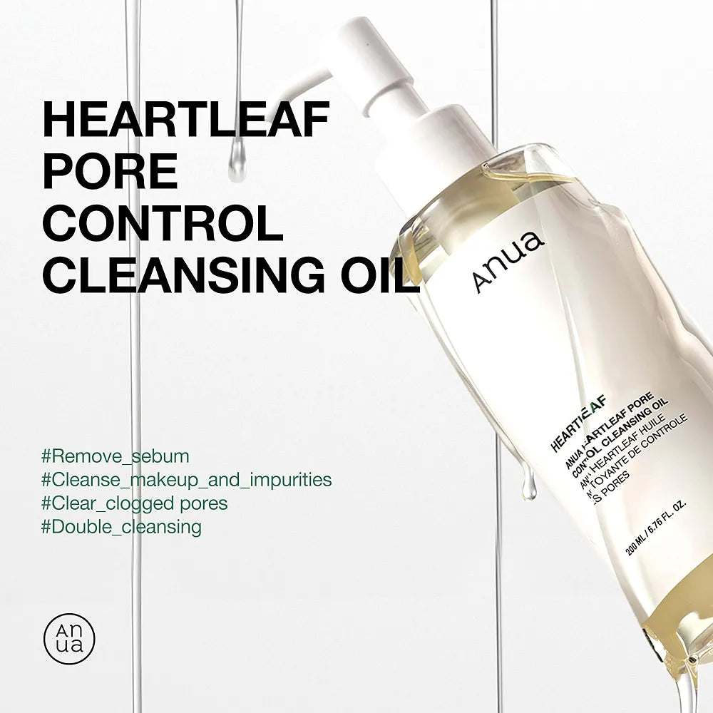 Anua Heartleaf Pore Control Cleansing Oil – Makeup & Blackhead Remover (200ml)