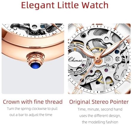 Elegant Ladies Analog Quartz Watch – Waterproof Women’s Leather Strap Wristwatch, Perfect Jewelry Gift